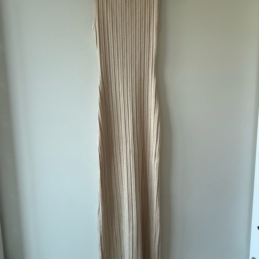 NWT Quince Cotton Cashmere Ribbed Sleeveless Midi Dress